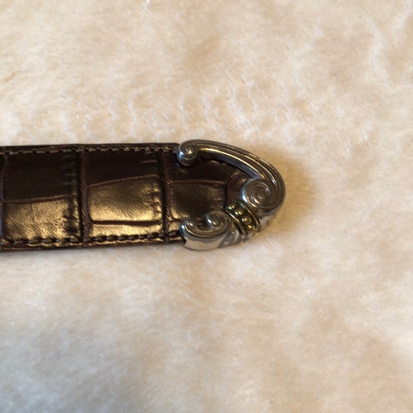 Brighton Croc Brown Leather Belt - Picture 3 of 10